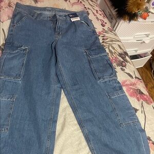 Old Navy Women's Blue Cargo Jeans
